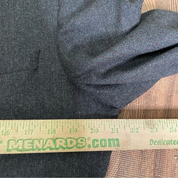 John Varvatos Wool Gray Red Striped Peak‎ Lapel Dual Vent Blazer Jacket 42R - Picture 5 of 12